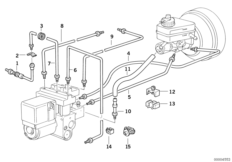 Przewód hamulcowy przedni ABS/ASC+T (34_0460) dla BMW 5' E34 525i Lim ECE