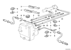 Przewód hamulcowy przedni ABS/ASC+T (34_0480) dla BMW 8' E31 850Ci Cou USA