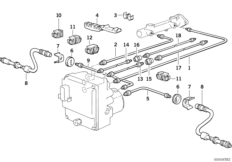 Przewód hamulcowy przedni ABS/ASC+T (34_0511) dla BMW 5' E34 540i Lim USA