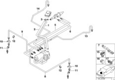Przewód hamulcowy przedni ABS/ASC+T (34_0576) dla BMW 3' E36 M3 3.2 Lim USA