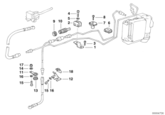 Przewód hamulcowy przedni ABS, mocowanie (34_0676) dla BMW K 1100 RS (0522,0532) USA