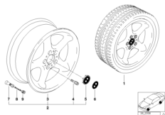 Styl szprych okrągłych (styl.18) (36_1616) dla BMW 5' E34 520i Lim ECE