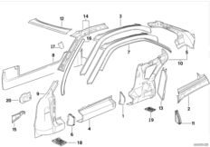 Szkielet boczny (41_0887) dla BMW 8' E31 840Ci Cou USA