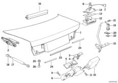 Tylna klapa/System zamykania (41_0087) dla BMW 8' E31 840i Cou ECE