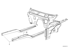Konstrukcja przednia, poj. części (41_0104) dla BMW 5' E12 530i Lim JAP