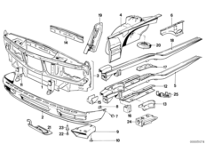 Wnęka koła/łoże silnika (41_0108) dla BMW 5' E28 533i Lim USA