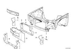 Konstrukcja przednia, poj. części (41_0123) dla BMW 3' E30 320i Cab ECE