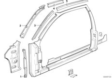 Szkielet boczny, elementy pojed. (41_0235) dla BMW 6' E24 M6 Cou USA
