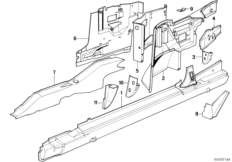 Szkielet boczny, elementy pojed. (41_0268) dla BMW 3' E30 318i Cab USA