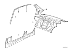 Szkielet boczny/ścianka działowa (41_0269) dla BMW 5' E34 524td Lim ECE