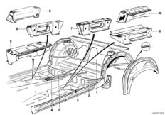 Ścianka działowa bagażnika/podst. siedz. (41_0288) dla BMW 5' E12 535i Lim ECE