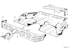 Elementy podłogi, tylne wewnętrzne (41_0295) dla BMW 7' E23 732i Lim ECE