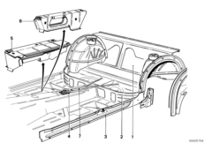 Ścianka działowa bagażnika/podst. siedz. (41_0298) dla BMW 5' E12 530i Lim USA