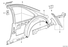 Szkielet boczny tylny (41_0344) dla BMW 6' E24 M6 Cou USA