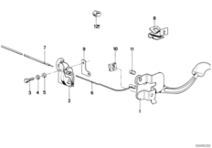 Mechanizm otw. pokrywy silnika (41_0434) dla BMW 6' E24 633CSi Cou USA