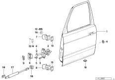 Drzwi przednie, zawias/hamulec (41_0698) dla BMW 7' E32 740i Lim USA
