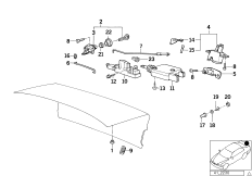 Tylna klapa/System zamykania (41_0822) dla BMW 5' E34 525i Lim USA