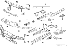 Konstrukcja przednia, poj. części (41_0043) dla BMW 3' E36 318is Cou USA