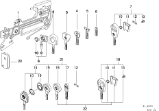 Klamka drzwi przed./Zamek/Klucz (41_0044) dla BMW 5' E34 525i Lim USA