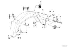 Błotnik tylny / Elementy dod.,Mocowanie (46_0168) dla BMW R 80 GS ECE