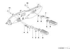Podnóżek przedni/tylny (46_0308) dla BMW R 1100 RT 96 (0413,0418) USA