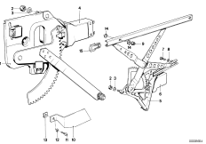 Mechanizm szyby drzwi tylnych (51_0356) dla BMW 7' E23 735i Lim USA