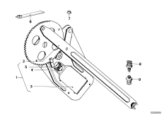 Mechanizm szyby drzwi tylnych (51_0359) dla BMW 5' E12 530i Lim USA
