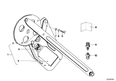 Mechanizm szyby drzwi przednich (51_0361) dla BMW 5' E12 530i Lim USA