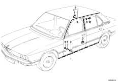 Zewnętrzne osłony / listwy zderzakowe (51_0814) dla BMW 5' E12 518i Lim JAP