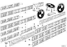 Emblematy / Ciągi napisów (51_0914) dla BMW 6' E24 630CS Cou ECE