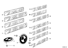 Emblematy / Ciągi napisów (51_0915) dla BMW 7' E23 728i Lim ECE