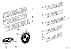Emblematy / Ciągi napisów (51_0916) dla BMW 7' E23 728i Lim ZA