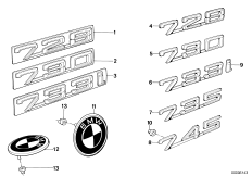 Emblematy / Ciągi napisów (51_0916) dla BMW 7' E23 745i Lim ZA