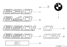 Emblematy / Ciągi napisów (51_0937) dla BMW 8' E31 840i Cou USA