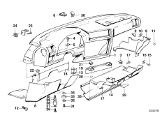 Tapicerka deski rozdzielczej (51_1014) dla BMW 3' E30 324d 4-d ECE