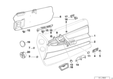 Tapicerka drzwi, poj. elementy (51_1557) dla BMW 8' E31 840Ci Cou ECE