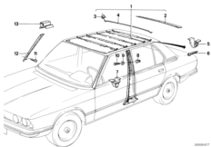 Tapicerka dachowa-osłona podsufitka prz. (51_1594) dla BMW 5' E12 528i Lim JAP