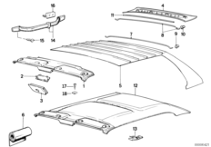 Tapicerka dachowa-podufitka form./uchwyt (51_1599) dla BMW 3' E30 325e 4-d USA
