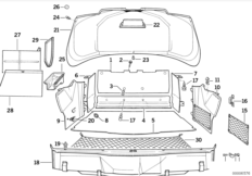 Obudowa bagażnika (51_2011) dla BMW 8' E31 840i Cou ECE