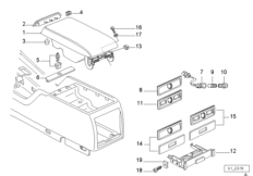 Elementy dod. konsoli środkowej z tyłu (51_2160) dla BMW 7' E38 750iL Lim USA