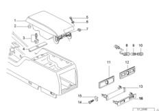 Elementy dod. konsoli środkowej z tyłu (51_2273) dla BMW 7' E38 740iL Lim USA