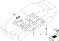 Wykładzina podłogowa (51_2283) dla BMW 5' E39 520i Lim ECE