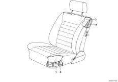 Fotel przedni-trzpień spręż./pokrycie (52_0064) dla BMW 6' E24 M635CSi Cou ECE