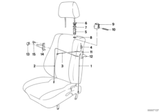 Fotel przedni, odryglowanie (52_0146) dla BMW 3' E30 318i 4-d ECE