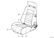 Fotel sportowy Recaro-obicie fotela (52_0216) dla BMW 5' E12 525 Lim ECE