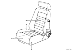 Fotel sportowy Recaro-obicie fotela (52_1443) dla BMW 5' E12 520 Lim ECE