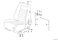 Fotel sportowy Recaro-odblok. oparcia (52_0244) dla BMW 5' E12 520 Lim ECE