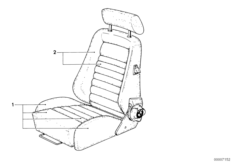 Fotel sportowy Recaro-obicie fotela (52_0258) dla BMW 3' E30 323i 4-d ECE