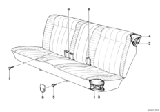 Fotel tylny, trzpień sprężyny/pokrycie (52_1761) dla BMW 3' E30 320i 4-d ECE