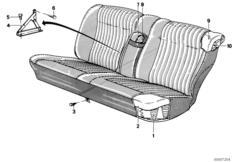 Fotel tylny, trzpień sprężyny/pokrycie (52_0429) dla BMW 5' E12 518i Lim ECE